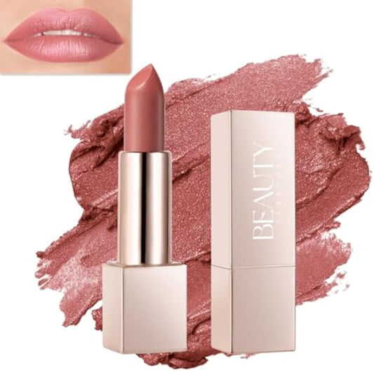 Beauty Searcher Metallic Shine Lipstick, High Impact Lipcolor with Moisturizing Creamy Formula, Vegan & Cruelty-Free, Smooth Full-Coverage Lipstick with a Full Matte Finish (05# Honey Peach Coral)