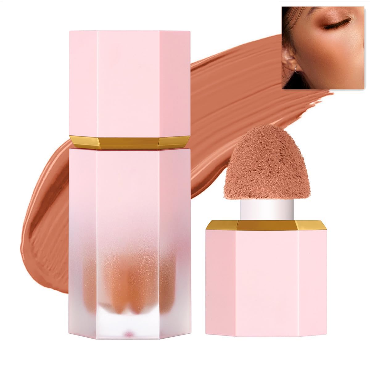 Cheek Gel Cream Liquid Blush Makeup, Soft Lightweight Breathable Feel, Long-Wearing, Smudge Proof, Natural-Looking, Skin Tint Blush Makeup (#108 SWIPE RITUAL)