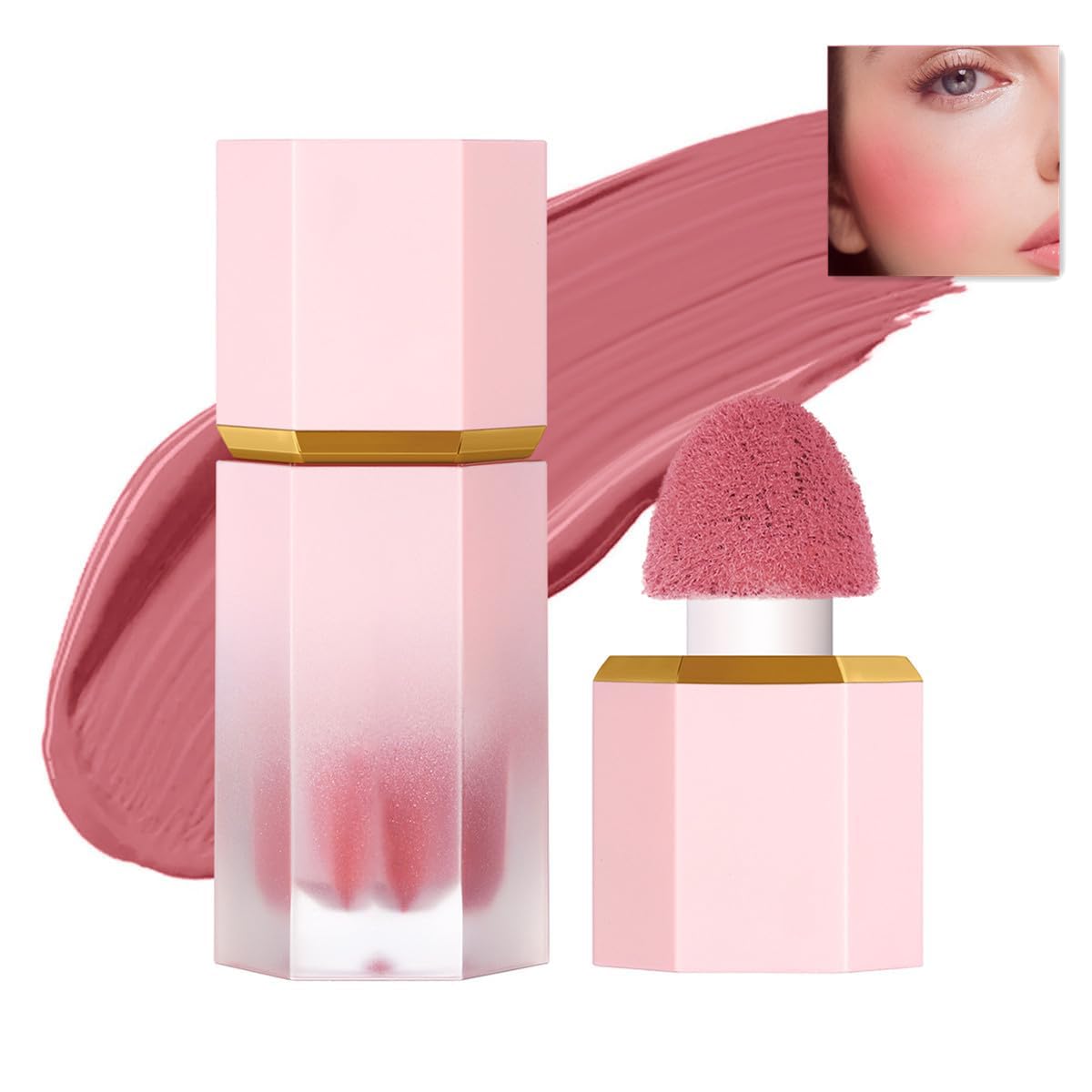 Cheek Gel Cream Liquid Blush Makeup, Soft Lightweight Breathable Feel, Long-Wearing, Smudge Proof, Natural-Looking, Skin Tint Blush Makeup (#108 SWIPE RITUAL)