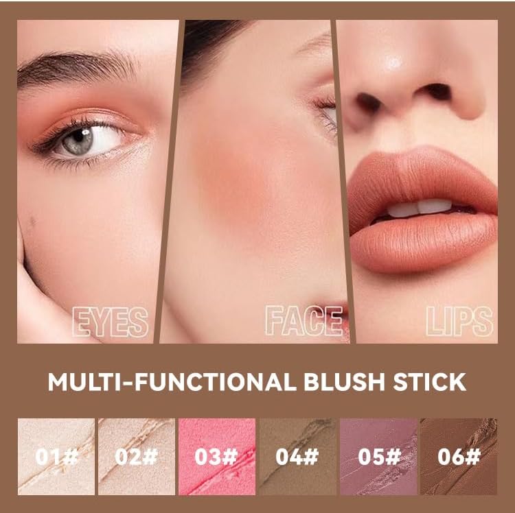 Contouring Stick in Highlighter, Bronzer and Blusher, a non-greasy and waterproof contouring stick that effortlessly contours the face for a lightweight look. (#4)