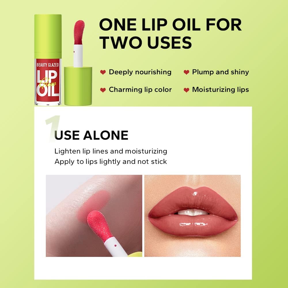 Moisturizing Lip Oil, Hydrating Gloss Tinted Lip Balm Transparent Lip Care, Long Lasting Lip Gloss Repairing Lip Lines and Prevents Dry Cracked for Lip Care (108)