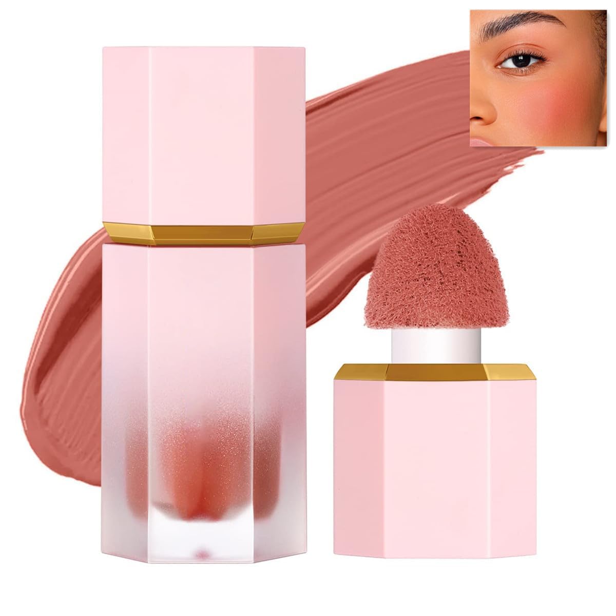 Cheek Gel Cream Liquid Blush Makeup, Soft Lightweight Breathable Feel, Long-Wearing, Smudge Proof, Natural-Looking, Skin Tint Blush Makeup (#108 SWIPE RITUAL)