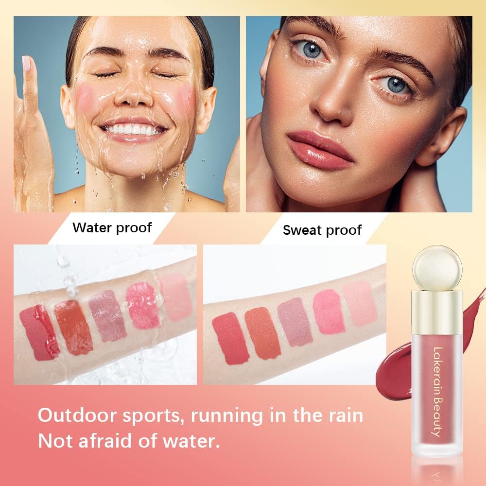 Liquid Blushes, Lightweight Breathable Feel Liquid Blush for Cheeks Natural-Looking Superdewy Liquid Blusher Makeup Long-Lasting Cream Liquid Blush Cosmetics (01)