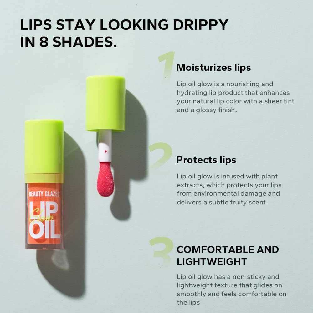 Moisturizing Lip Oil, Hydrating Gloss Tinted Lip Balm Transparent Lip Care, Long Lasting Lip Gloss Repairing Lip Lines and Prevents Dry Cracked for Lip Care (108)