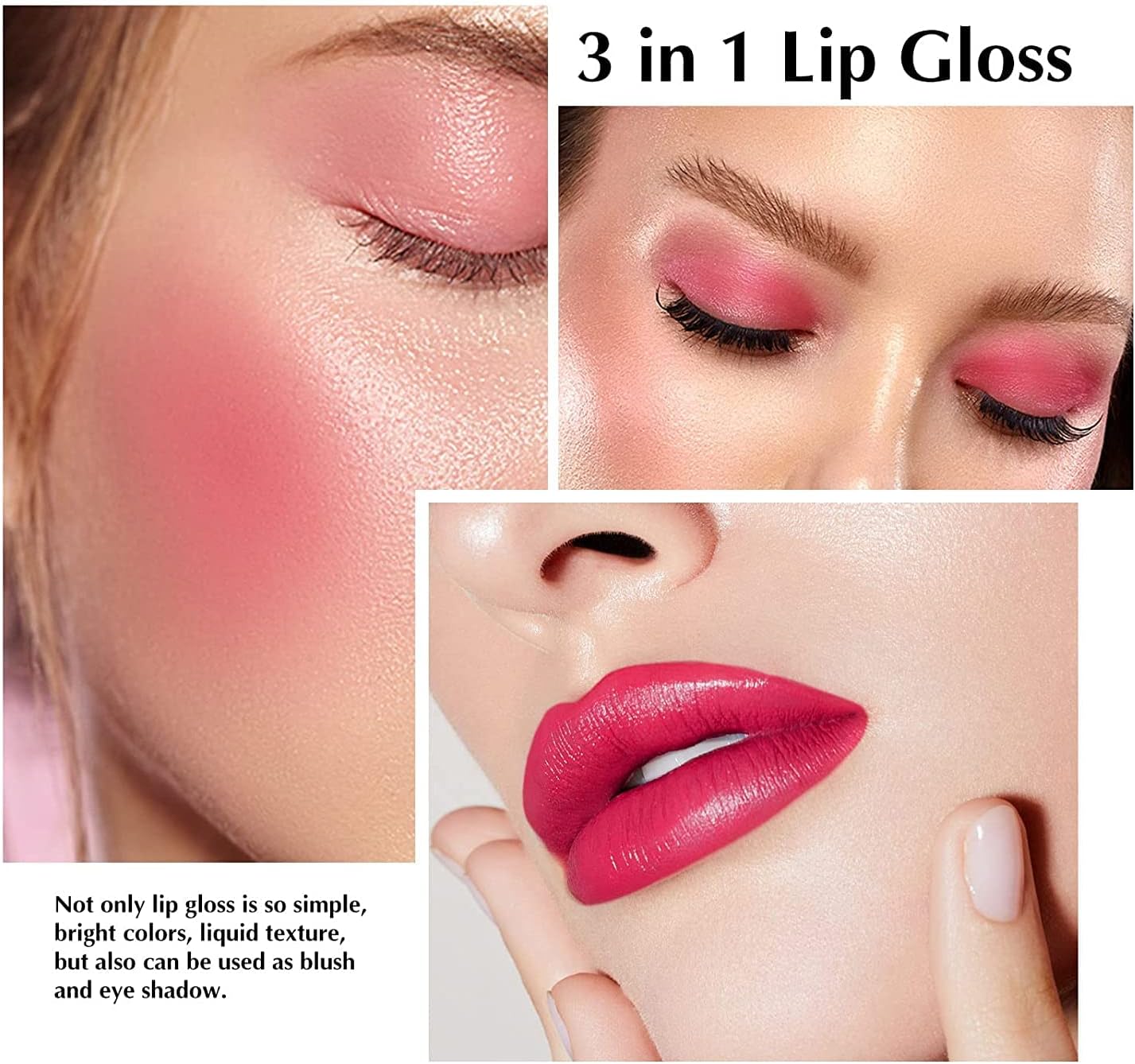 Moisturizing Lip Stain Mirror Lipstick Matte Texture Lip Cheek And Eye Triple-use Lip Gloss Waterproof Sweat Resistant Rich Color Lipstick (CHERRY)