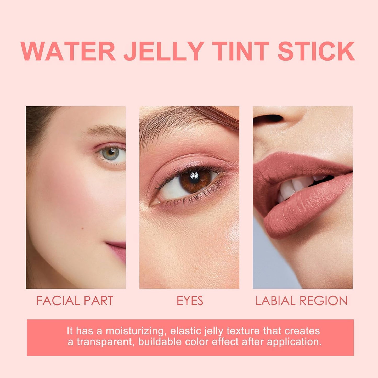 Water Jelly Tint Stick,Blush lip gloss stick Milk Cooling Water Jelly Tint Lip Gloss,Sheer Lip & Cheek Stain,Milk Jelly Tint Jelly Blush Stick,Long Lasting Jelly Texture Moisturising 04 Rose Pink