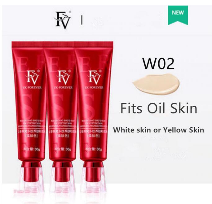 New Upgrade FV Foundation 30g Waterproof Full Cover Oil control Face Base Makeup Soft Matte Concealer Colors Primer Base Long Lasting Facial Concealer Whitening Cream Make Up