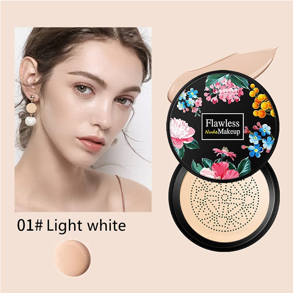 Mushroom Head Air Cushion CC Cream Foundation Cover Concealer Makeup Moisturizing Brightening Pigment Liquid Foundation, Even Skin Tone Makeup Base BB #Natural