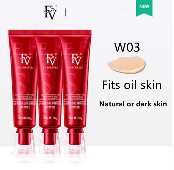 New Upgrade FV Foundation 30g Waterproof Full Cover Oil control Face Base Makeup Soft Matte Concealer Colors Primer Base Long Lasting Facial Concealer Whitening Cream Make Up